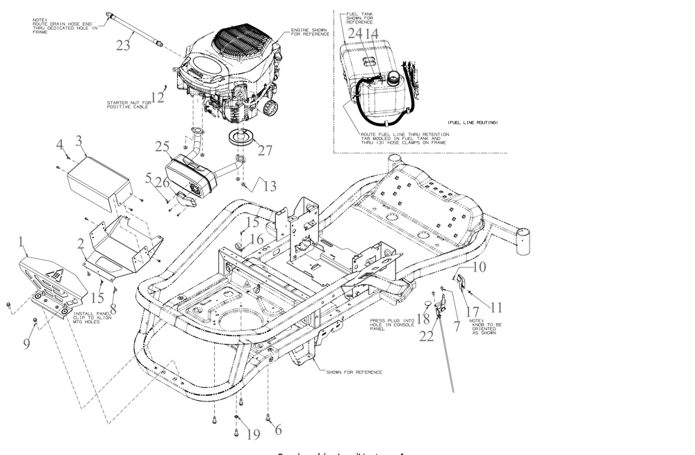 Engine Accessories Diagram and Parts List for ZT1-54KH (17CA210)(2019) Cub Cadet Lawn Tractor